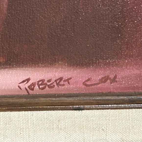 Large Still Life Oil on Canvas Painting of Pink Roses Signed by Robert Cox - Picture 5 of 8